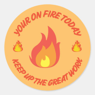 Sticker Rond Primes d'enseignant de couleur orange feu