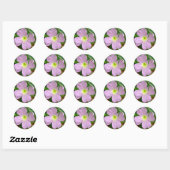 Sticker Rond Primier rose du soir fleur sauvage (Feuille)