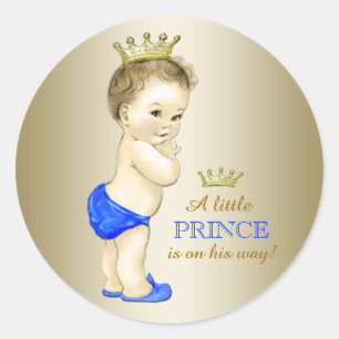 Sticker Rond Prince Baby shower