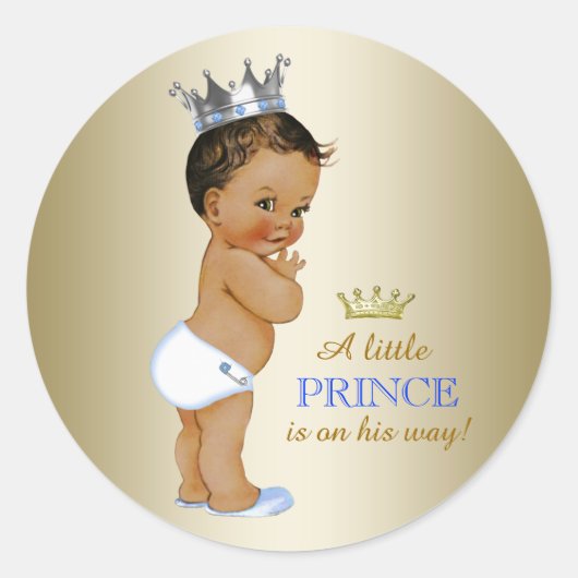 Sticker Rond Prince Baby shower (Devant)