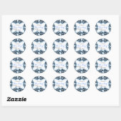 Sticker Rond Prince Bébé Shower Garçon Bleu Léopard (Feuille)