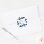 Sticker Rond Prince Bébé Shower Garçon Bleu Léopard (Enveloppe)
