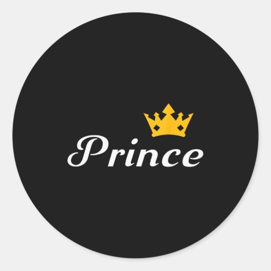 Sticker Rond Prince Boys Men Family Matching Valentines Day (Devant)