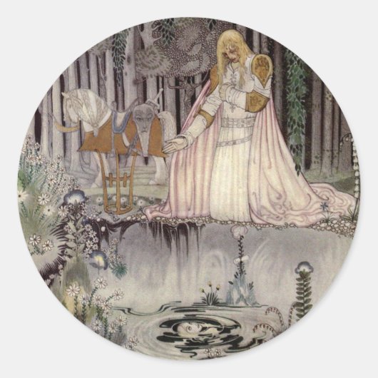 Sticker Rond Prince Charmand Face dans la piscine (Devant)