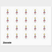 Sticker Rond Prince Charme Avec Chaussure En Verre (Feuille)
