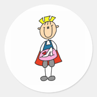 Sticker Rond Prince Charme Avec Chaussure En Verre