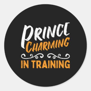 Sticker Rond Prince Charming En Formation Fairy Tale Hero