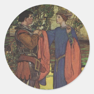 Sticker Rond Prince Chevalier Héros Prince Charmant Armure Bril