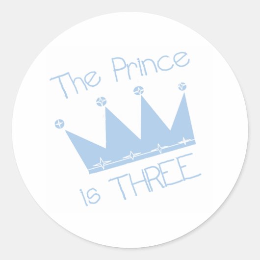 Sticker Rond Prince Crown 3e anniversaire (Devant)