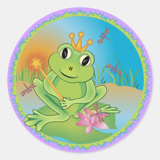 Sticker Rond Prince de grenouille (Devant)