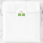 Sticker Rond Prince Frog et Prince Frog Princess, with heart. (Sac)
