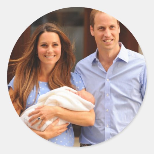 Sticker Rond Prince George Royal Baby (Devant)
