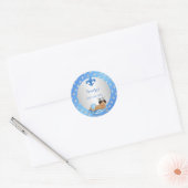 Sticker Rond Prince Royal Baby Blue & Silver Coussin (Enveloppe)