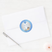 Sticker Rond Prince Royal Baby Blue & Silver Coussin (Enveloppe)