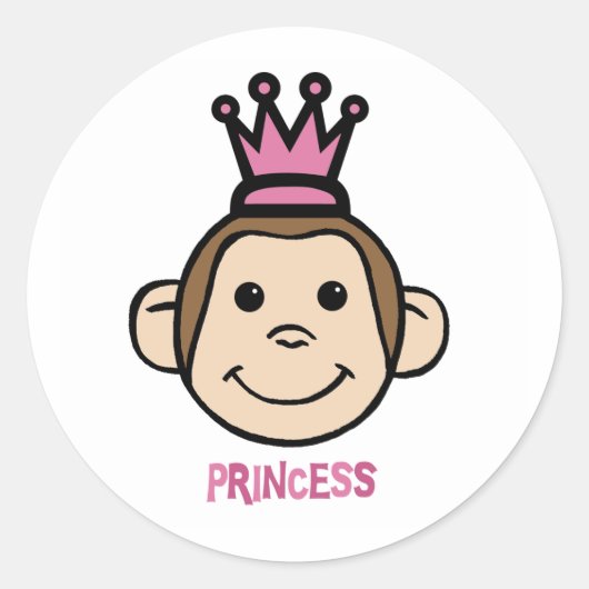 Sticker Rond Princes singes (Devant)