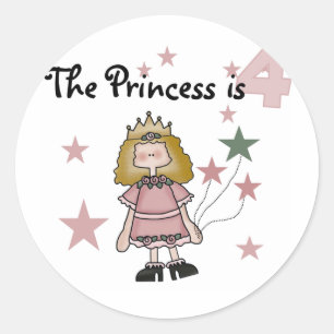 Sticker Rond Princess 4th Birthday Tshirts et cadeaux