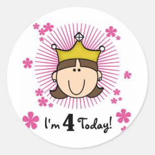 Sticker Rond Princess 4th Birthday Tshirts et cadeaux