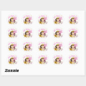 Sticker Rond Princess All About Me 4th Birthday Tshirts (Feuille)