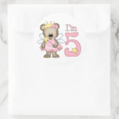Sticker Rond Princess Bear 5e anniversaire (Sac)