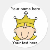 STICKER ROND PRINCESS BLOND CUSTOMISÉ (Devant)