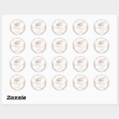 Sticker Rond Princess Carrie Balloons d'anniversaire rose et or (Feuille)