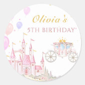 Sticker Rond Princess Castle Anniversaire (Devant)