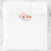 Sticker Rond Princess Castle Horse fête d'anniversaire (Sac)