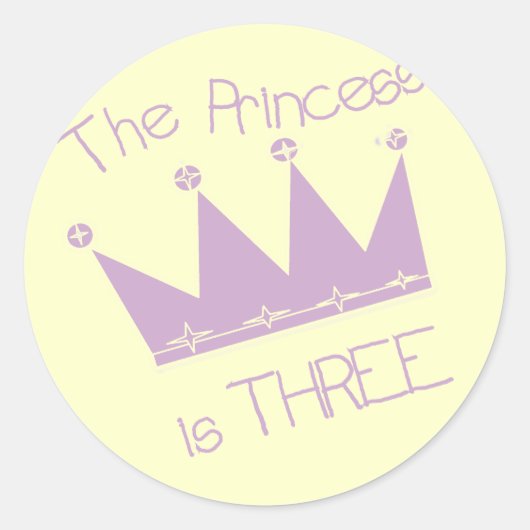 Sticker Rond Princess Crown 3e Anniversaire Tshirts et cadeaux (Devant)