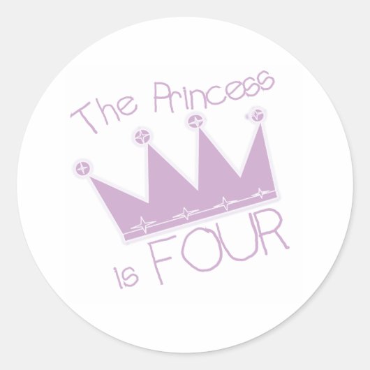 Sticker Rond Princess Crown 4e anniversaire (Devant)