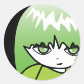 Sticker rond Princess Green Classic (Devant)