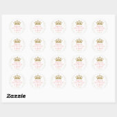 Sticker Rond Princess Party Gold Crown Favonalized Favonalized (Feuille)