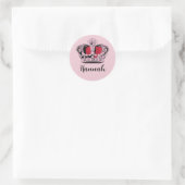 Sticker Rond Princess Queen Crown personnalisable (Sac)