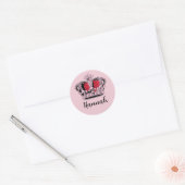 Sticker Rond Princess Queen Crown personnalisable (Enveloppe)