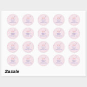 Sticker Rond Princess Royal Crown Pink 3rd Birthday Welcome  (Feuille)