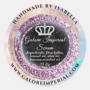 Sticker Rond Princess Royal Diamond Crown Rose royal Black