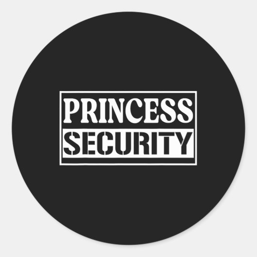 Sticker Rond Princess Security Funny Anniversaire Halloween Par (Devant)