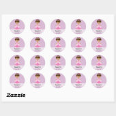 Sticker Rond Princesse (Feuille)