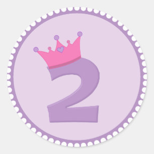 Sticker Rond Princesse 2 avec Couronne