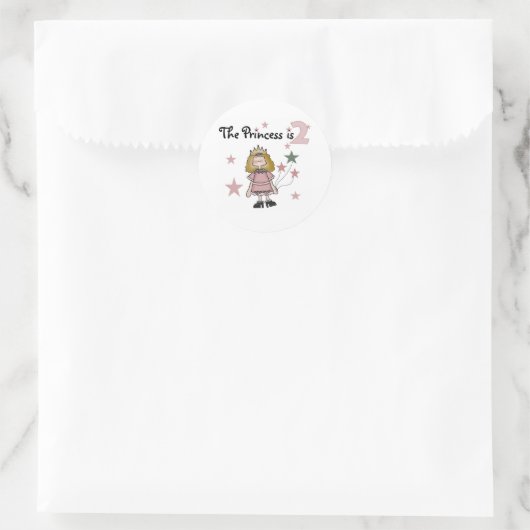 Sticker Rond Princesse 2e anniversaire (Sac)