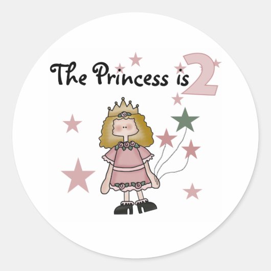 Sticker Rond Princesse 2e anniversaire (Devant)