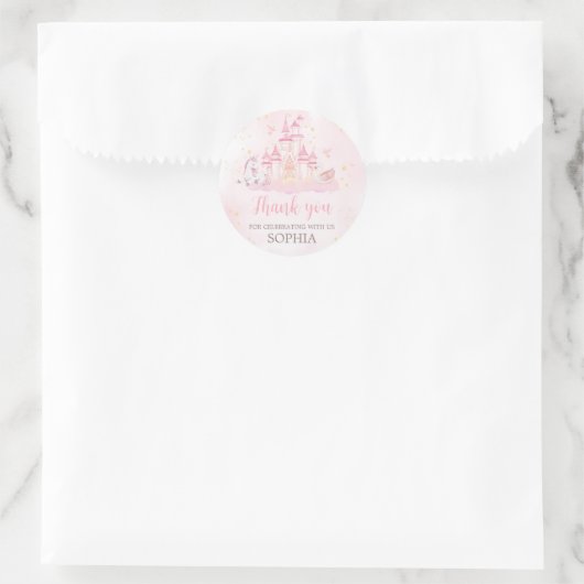 Sticker Rond Princesse 4e fête d'anniversaire (Sac)