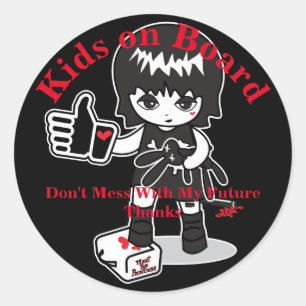 Sticker Rond Princesse à bord