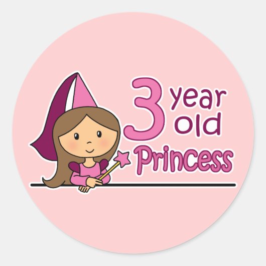 Sticker Rond Princesse Âge 3 (Devant)