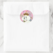 Sticker Rond Princesse aux canicules blanches avec colibris (Sac)