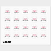 Sticker Rond Princesse Avec Couronne - Personnalisable (Feuille)