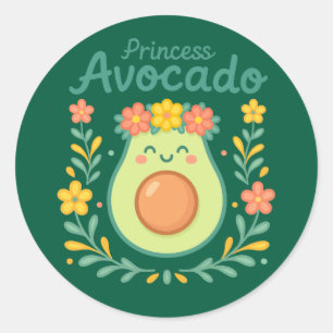 Sticker Rond Princesse Avocado