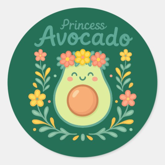 Sticker Rond Princesse Avocado (Devant)