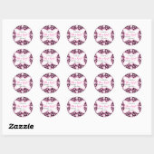 Sticker Rond Princesse Baby shower fille léopard rose (Feuille)