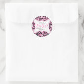 Sticker Rond Princesse Baby shower fille léopard rose (Sac)