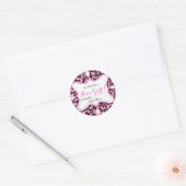 Sticker Rond Princesse Baby shower fille léopard rose (Enveloppe)